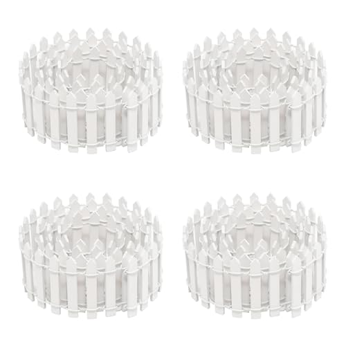 4PCS 35Inch White Picket Fence - Miniature Fairy Garden Decor, Plant Pots & DIY Crafts (Durable Wooden Decorative Fence) - size: 35in,4pcs,White