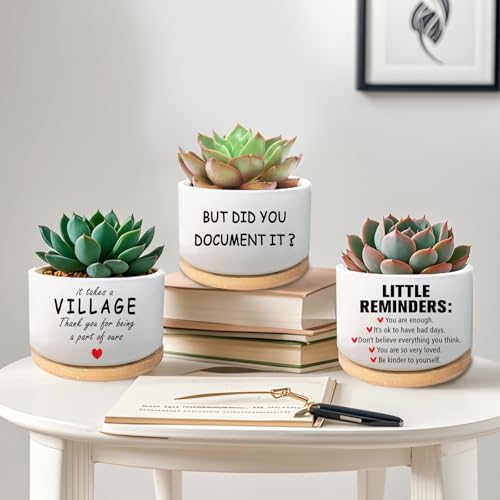Thank You Gifts for Women Men, Succulent Plant Pot (Plants Not Included) - style: Thank you-Village