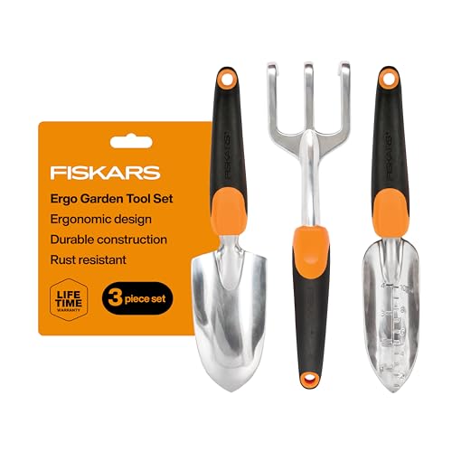 Fiskars 3-Piece Garden Hand Tools Set w/ Trowel, Transplanter & Cultivator - size: Garden Tool Set - New, style: Garden Tool Set - New
