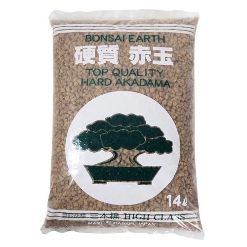Three‑Line Hard Akadama (Medium Grain 6-10mm, 22.5 lb / 14L) – Premium Japanese Bonsai Soil | Ideal for Established Bonsai,Orchids,Drainage Layers - size: Medium grain