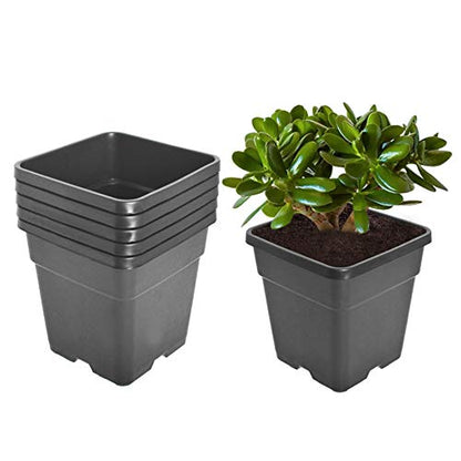 Square Nursery Pots Plant Pots Grow Pots Nursery Container Fit for Planting Soil Plants 10 Gallon 5Pcs - color: Black, size: 10 Gallon-5pcs