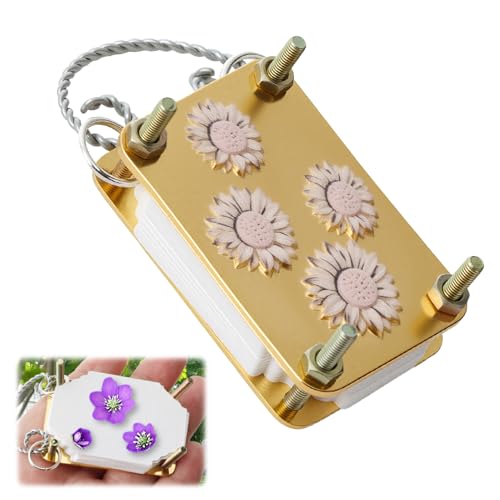 RJLCTH Micro Flower Press Keychain Set with Blotting Paper, (Sunflower) - color: Sunflower