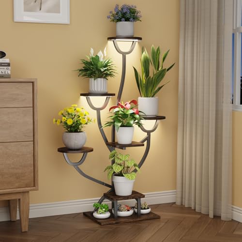 Plant Stand Indoor with Grow Lights, 44.2" Tall, 7 Tiered