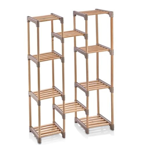 Honey-Can-Do 10-Tier Wood Plant Stand, Indoor/Outdoor Shelf