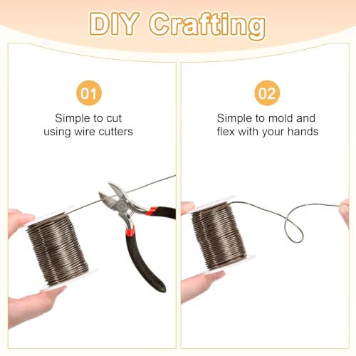 M METERXITY 1-Pack Bonsai Training Wire, 1mm x 49ft/15m Anodized Aluminum Bonsai Tree Wire for Fine Trunk/Gardening Branch/DIY Crafting [Brown] - color: Brown, size: 1mm x 49ft/15m