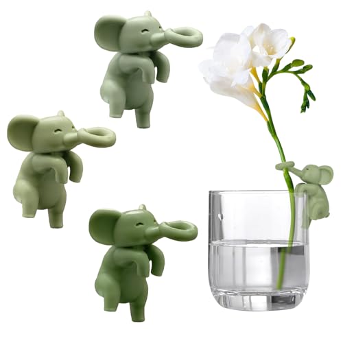 Plant Propagation Buddy, Elephant Plant Propagation Holder for Sprouts, Stems, Shoots and Cuttings, Plant Supports for Plant Propagation Station, Indoor & Outdoor Gardening (3 Green Elephant)