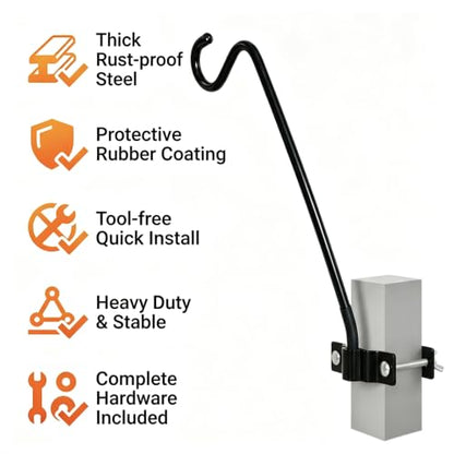 Multi-Purpose Plant Hanger & Bird Feeder Holder, 2 Pack - color: Black(2 Pack)
