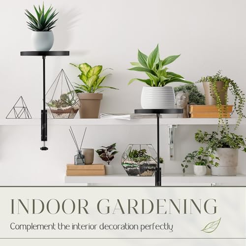 Teenyyou 2 Pcs Window Sill Plant Shelf 7.9''D x 14.2''H Adjustable Window Shelf Windowsill Clamp Tray for Indoor Plants Metal Windowsill Extension Tray Planter Floating Shelves for Indoor Outdoor - size: 7.9''D x 14.2''H