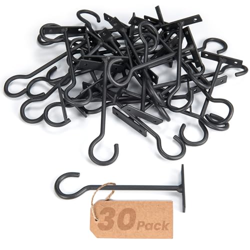 Metal Plant Wall Hooks 30Pack Bulk Hanging Brackets Indoor Black 6In - color: Black, size: 6in&30Pack