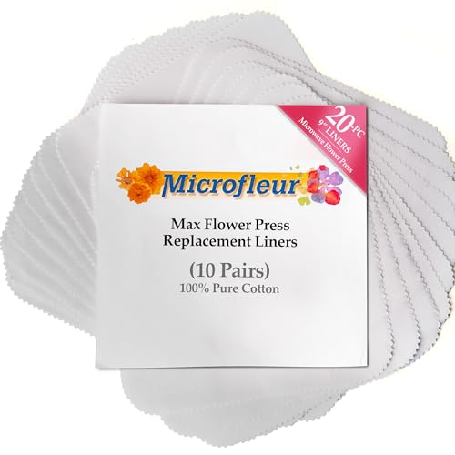 Microfleur Max White Liners for Microwave Flower Press 9" (23 cm) - 20 PC - size: 20 PC