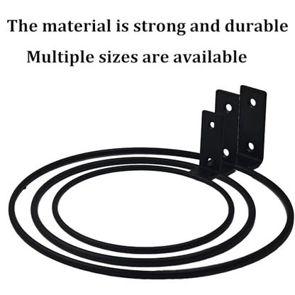 2Pcs 4 Inch Flower Pot Holder Ring, Wall Mounted Black Metal Planter Hanger, Heavy Duty Plant Bracket for Fence Balcony Home Garden Yard - size: 4 Inch
