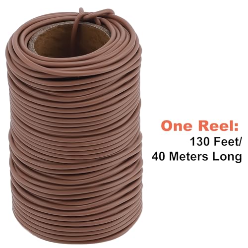 TELENT OUTDOORS 130 Feet Soft Plant Tie Brown Twist Garden Ties for Plants Gardening Home Office Organization TPR Garden Ties Supplies with 2.5mm Diameter - color: brown