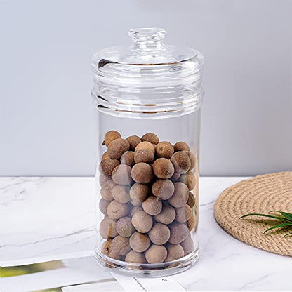 64 oz Reinforced Large Acrylic Storage Jar, Airtight Lid Cookie Jar | Ideal Canisters for Cookies, Dried Fruits, Nuts, Herbs,Cereals,etc (Pack of 2) - size: Standard 1900 ml (Pack of 2)