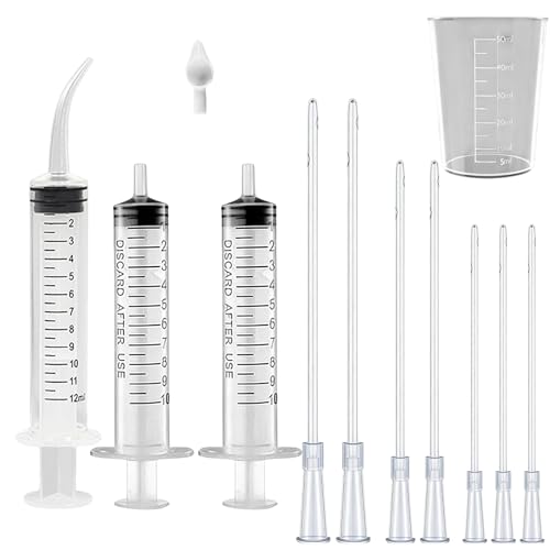 Baby Bird Feeding Syringe Set, Pet Parrot Milk Feeding Syringe with Tubes, Parrot Feeding Tubes Measuring Tools for Feeding Pets Scientific Industrial Labs… (10ml +10ml +12ml White) - color: 10ml +10ml +12ml White