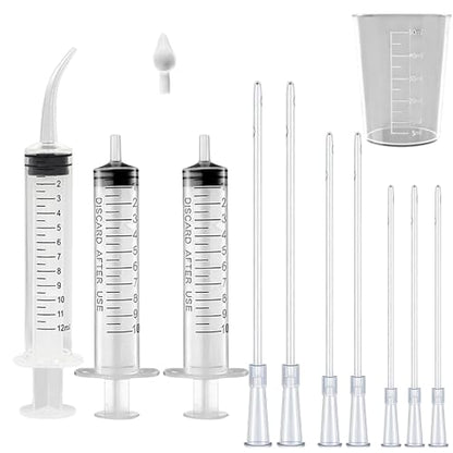 Baby Bird Feeding Syringe Set, Pet Parrot Milk Feeding Syringe with Tubes, Parrot Feeding Tubes Measuring Tools for Feeding Pets Scientific Industrial Labs… (10ml +10ml +12ml White) - color: 10ml +10ml +12ml White