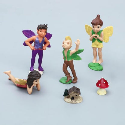 ONEST 18 Pieces Small Fairy Figurines Hand Painted Fairies Figures Miniature Fairy Garden Accessories Figurines for Kids Adults - style: 18 Pieces