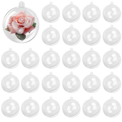 180 Pcs 2.36 Inch Clear Plastic Fillable Balls, Christmas DIY Fillable Ornaments Balls, Plastic Ornaments Ball for Christmas, Holidays, Weddings, Parties, and Home Decor - size: 180 Pcs 2.36 Inch Fillable Balls