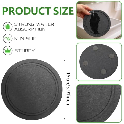Augshy Plant Saucers, 2 Pack 6 Inch Diatomaceous Earth Instant Dry Tray | Round Pot Trays to Catch Water, Indoor Outdoor Plant Drip Pans, Quick Drying Flower Pot Saucer - size: 6 Inch