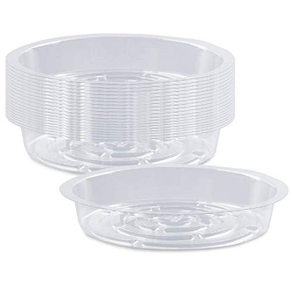 Rocutus Plant Saucer,20 Pack Plastic Plant Saucer Drip Trays Small Plant Plate Dish,Heavy Duty Clear Plastic Plant Saucers Flower Pot Tray Flower Pot Drip Pan for Indoor and Outdoor Plants (10 Inch) - size: 10 Inch
