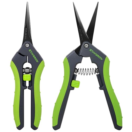 2pcs 6.5" Pruning Shears for Gardening Ultra Sharp Garden Scissors - size: 6.5" Straight & Curved