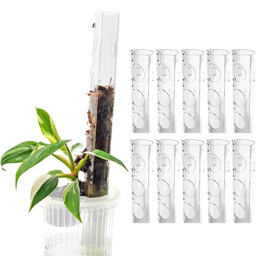 V3 GrowPole Small 10 Pcs - Front Opening Plastic Moss Poles for Climbing Plants, D-Shaped Moss Pole for Monstera Plant Support Plant Climbing Pole, Plastic Plant Pole Support for Philodendron - size: V3 GrowPole Small 10 Pcs