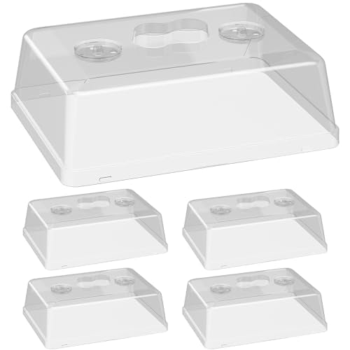 5 Pack 5" High Humidity Domes for SOLIGT 14*10.8*2.3" Seed Starting Trays | Adjustable Vents, Portable Handle, Clear View, Unobstructed Light - size: 5 domes for 1014 trays
