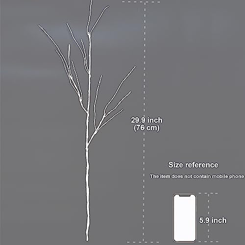 VANTREE 10 PCS Artificial White Birch Branches，Bendable Dried Sticks Stems | 30.7 Inches Faux Olive Branches，Fake Twigs Stems for Vases Floor Farmhouse Winter Flower Arrangements Christmas Tree Decor