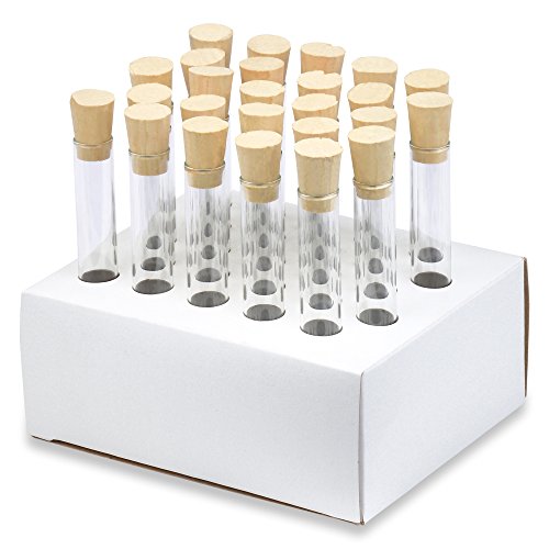 13x100mm Test Tubes with Cork Stoppers and Cardboard Rack, Borosilicate Glass, 7ml, Karter Scientific 220D6 (Pack of 25) - size: 13X100MM, style: PACK OF 25