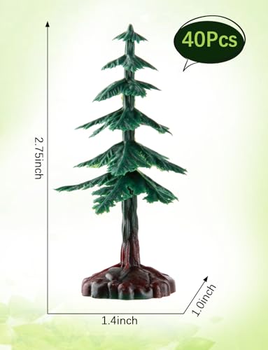 40 Pcs Miniature Trees Model Pine Trees