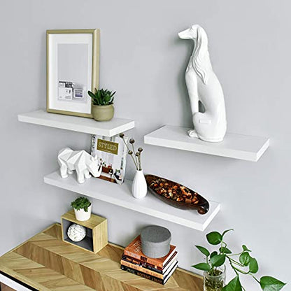 WELLAND Simons Floating Wall Shelf Ledge Shelves, 18-Inch, White - color: White, size: 18-inch