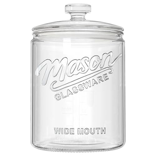 1 Gallon Glass Cookie Jar with Airtight Lid for Sourdough Starter - size: 1 Gallon (1 Pack)