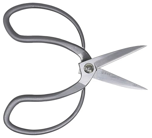 KAKURI Bonsai Scissors Long Blade Made in Japan 8", Japanese Stainless Steel Blade, Large Okubo Shears for Bonsai and Garden Use