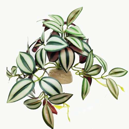 Fake Plants for Reptiles,Artificial Plants for Terrarium Decor - color: Zebrina