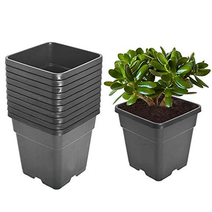 10 Gallon Square Nursery Pots Plant Pots Growing Pots Nursery Container for Planting Soil Plants 10Pcs - color: Black, size: 10 Gallon