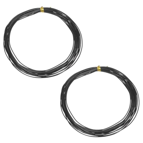 HARFINGTON 2 Roll Bonsai Wire 1mm Each Roll 16.4ft (5m) Anodized Aluminum Bonsai Wire for Gardening Tree Branch Fixing DIY Crafting, Black - color: Black, size: 1mm x 16.4 ft