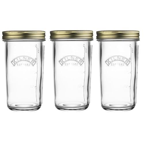 Kilner Set of 3 Wide Mouth Preserve Jars |0.5 Litre, 0.5L | High Quality 2-piece lid system to freshness | Ideal for preserving, (0025.050) - size: Set of 3 0.5L