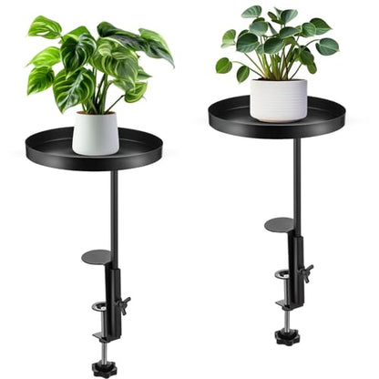 Teenyyou 2 Pcs Window Sill Plant Shelf 7.9''D x 14.2''H Adjustable Window Shelf Windowsill Clamp Tray for Indoor Plants Metal Windowsill Extension Tray Planter Floating Shelves for Indoor Outdoor - size: 7.9''D x 14.2''H