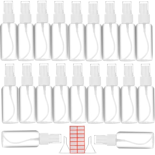 Spray Bottle, 2oz/50ml Small Plastic Fine Mist Spray Bottles, Mini Empty Travel Bottles with Funnels and Labels 20 Pack - size: 20pack-50ml