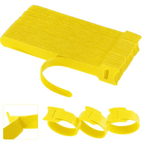 California JOS 60 PCS 6 Inches Reusable Cable Ties, Adjustable Cord Straps, Cable Organizer, Cord Wrap and Hook Loop Cords Management -yellow - color: Yellow