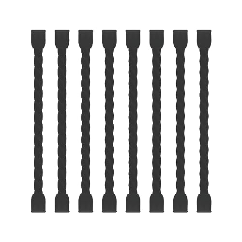 8pcs 3Inch Silicone Cable Ties Reusable Steel-Core Twist Ties Wire Straps - color: Black, size: 3 Inch