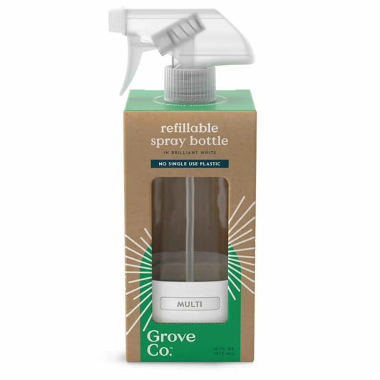 Grove Co. Refillable Glass Spray Bottle for Cleaning, 16 oz, White - color: White, size: 16 Ounce (Pack of 1)