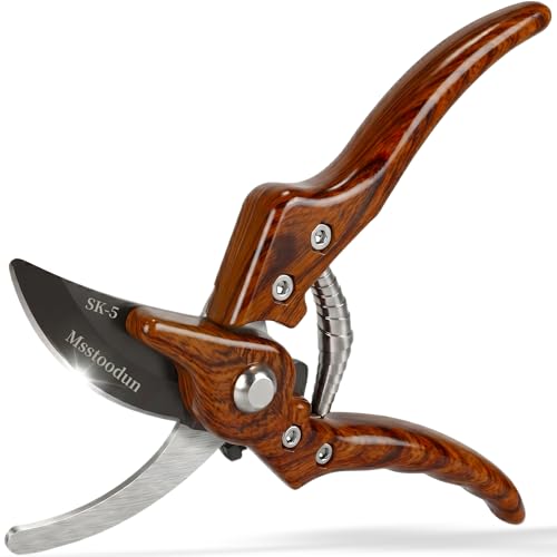 Bypass Pruning Shears with 5/8-Inch Cut Capacity, Sharp SK5 Blade Garden Pruners for Flowers, Shrubs & Branches - style: Wood Grain