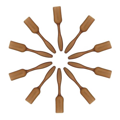 10Pcs Colorful Plastic Mini Gardening Shovel Spoons Soil Scoops (Brown) - color: Brown