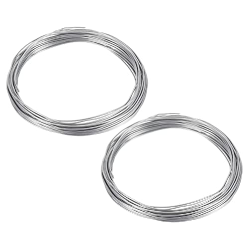 PATIKIL 1.0mm Bonsai Training Wire, 2 Rolls Floral Wire Stems Anodized Aluminum Tree Wire 65.6 Feet Total for Gardening Branch Fixing, Silver Tone - color: Silver Tone, size: 1.0mm