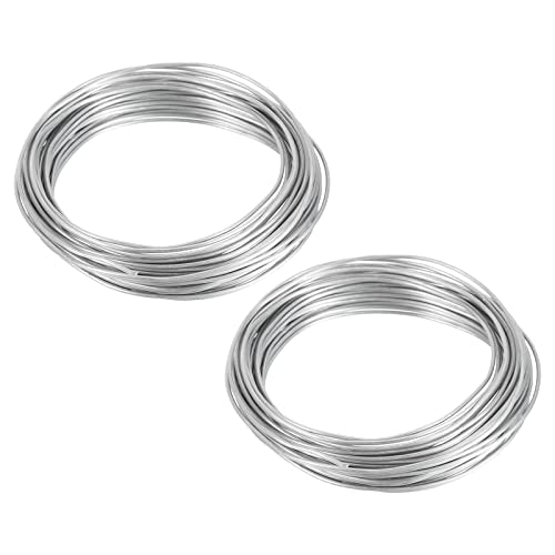 PATIKIL 1.5mm Bonsai Training Wire, 2 Rolls Floral Wire Stems Anodized Aluminum Tree Wire 65.6 Feet Total for Gardening Branch Fixing, Silver Tone - color: Silver Tone, size: 1.5mm