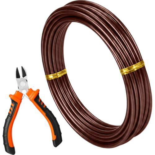 Mudder 1 Roll Bonsai Training Wire Aluminum 3mm Brown - color: Brown, size: 3mm