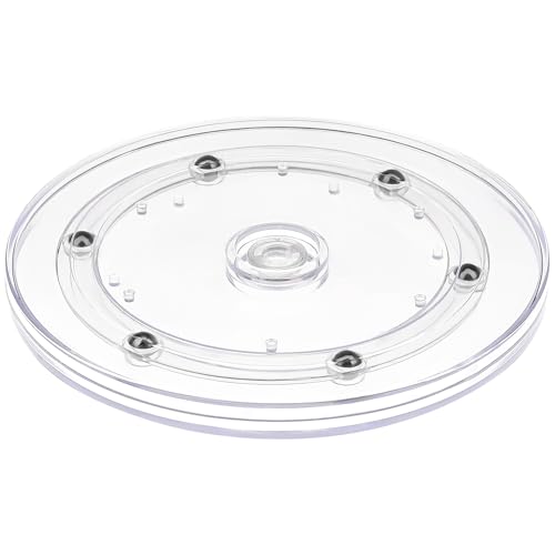 6" Acrylic Clear Small Lazy Susan Turntable | Steel Ball Bearing for 360-Degree Rotation,Durable Plastic Turntable for Tables Top,Cabinets,Spice Racks - size: 6 Inch