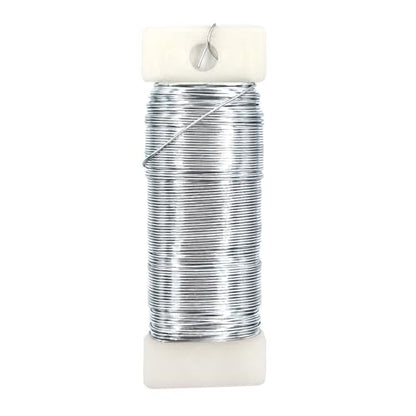 22 Gauge Silver Metal Floral Wire, 38 Yards/35 Meters,for Christmas Wreaths,Tree Decoration,Flower Arrangement,Craft Wire,Flower Wire,Garden Wires,Flowers Bouquet Accessories,Jewelry Wires DIY - size: 22Gauge-Silver-1P/38Yards