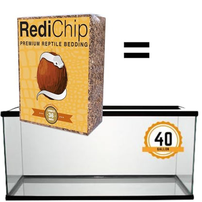 RediChip Reptile Bedding Loose Medium Coconut Chip Substrate 36 Quart Coco Husk Mulch for Snake and Gecko Habitat, Ball Python Terrarium, Lizard and Turtle Tanks, Tortoise Enclosure (4 Pk) - size: 36 Quart (4 Pack)