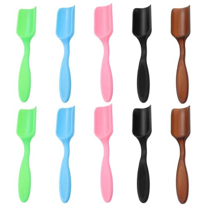 10Pcs Plastic Mini Gardening Shovel Spoons, Colorful | Soil Scoops, For Planting, Digging, Transplanting Succulents, Potted Flowers or Milk Powder, Lightweight, Easy to Clean - color: brown, blue, pink, black, and green(10pcs)
